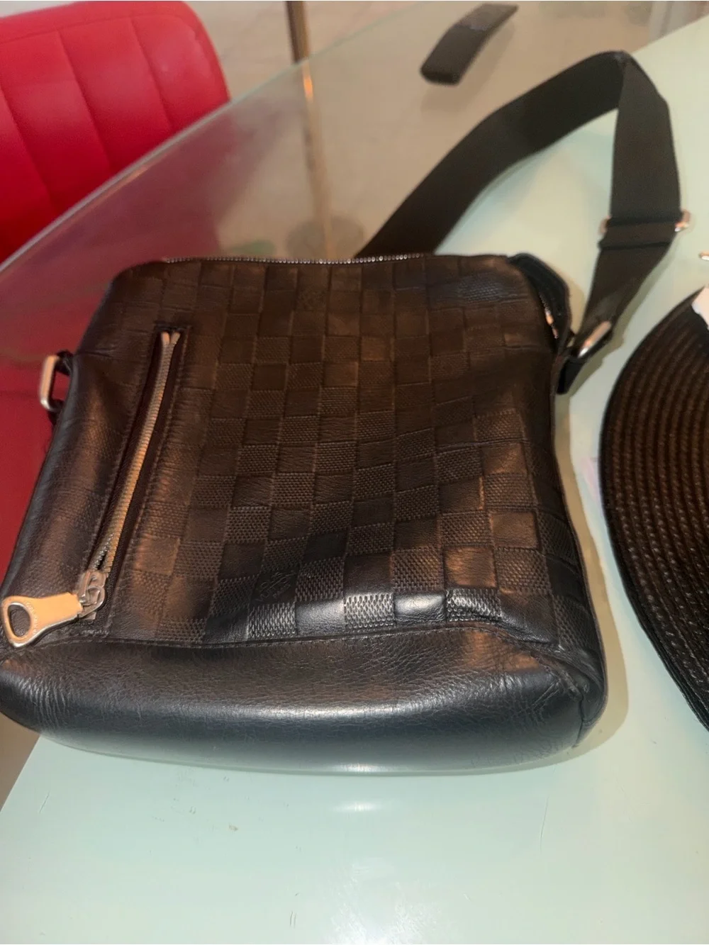 Black Men's Crossbody Bag - Brand Not Visible